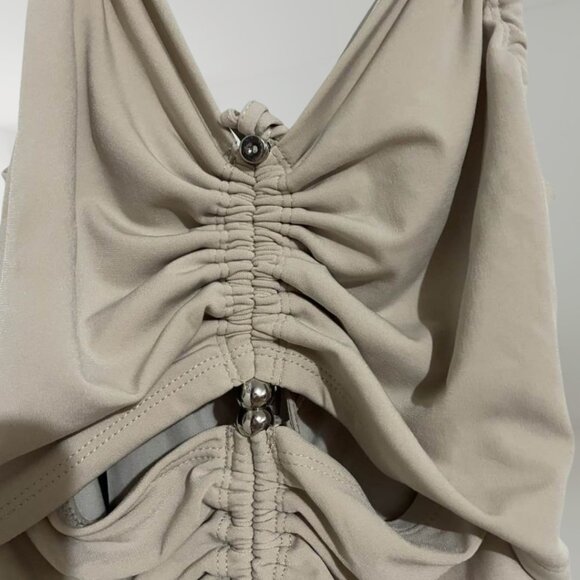 Forever 21 Ruched Midi Dress – NWT, Adjustable Straps, Zipper Back, Size Small - Picture 9 of 15